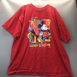 Vintage Walt Disney World Magic Kingdom T-Shirt Size XL Red Graphic Cotton